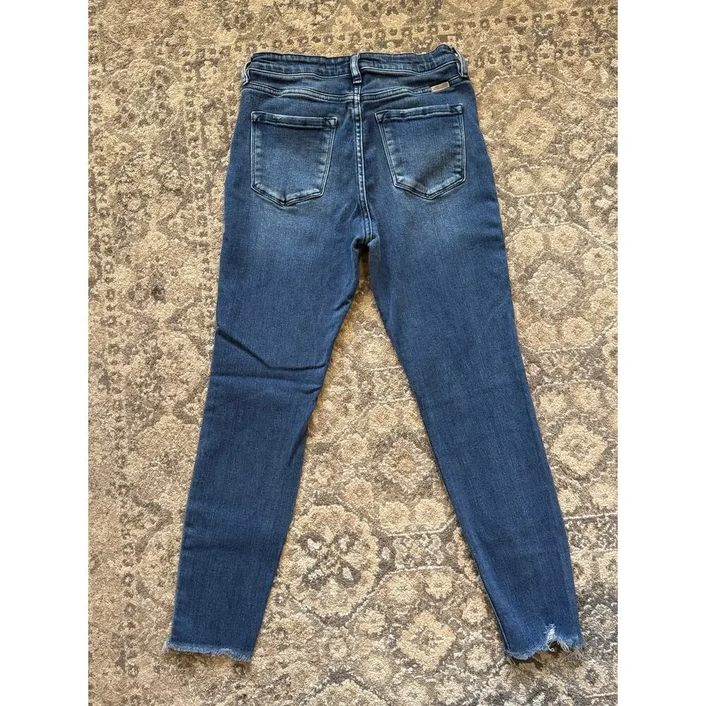 KanCan High Rise Skinny Ankle Jeans Distressed Raw Hem Stretch Denim Womens 9/28